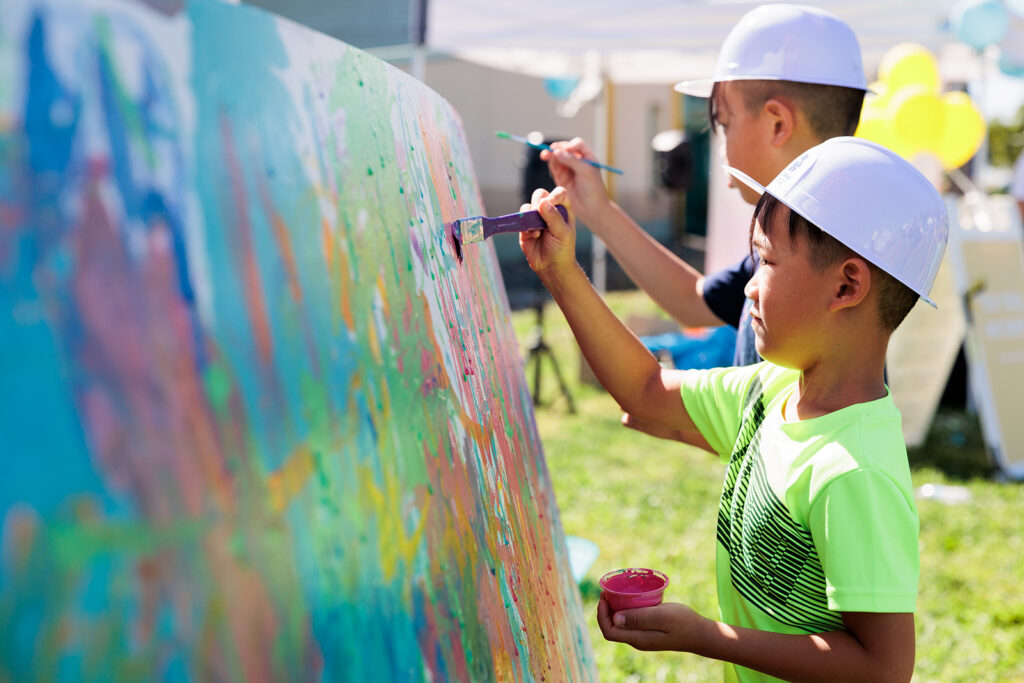 Trash Bash recycled paint mural